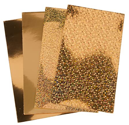 Stellwag creative Verzierwachs-Set 4 Stk. 9.0 cm x 15.5 cm Wachs 0.6 mm Stärke Ideal für Kerzen Basteln Dekorationen Gold