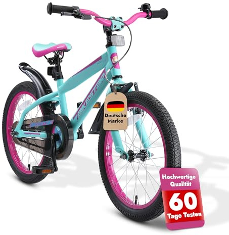 BIKESTAR Bicicleta Infantil para niños y niñas a Partir de 5 años | Bici de montaña 18 Pulgadas con Frenos | 18 Edición Mountainbike Berry Turquesa