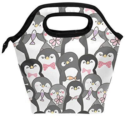Wamika Brottasche mit süßem Cartoon-Pinguin-Motiv, Lunchbox, Handtasche, für Frauen, isolierte Lebensmittelbehälter, Gourmet-Kühler, warmer Beutel für Schule, Arbeit, Büro