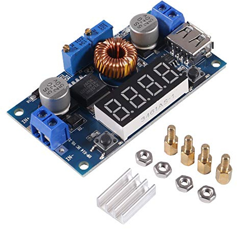 5A Step Down Power Module Constant Voltage Current Voltage Regulator Buck Converter Voltage Stabilizer Transformer with USB Port and Digital Display