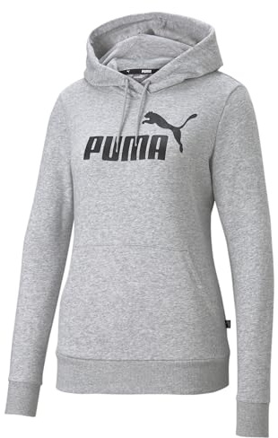 PUMA Damen Logo Hoodie Tr Sweatshirt, Light Gray Heather, M EU