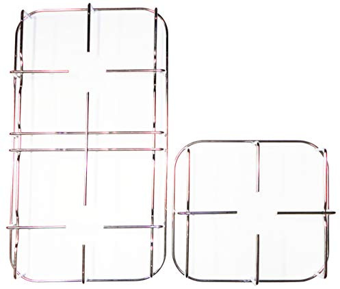 Jollynox Kit 2 griglie in filo cromato 447 x 245 mm. 229 x 245 mm. per cucina piano cottura 3 fuochi a gas con piastra elettrica - F2804/KIT