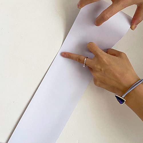 VisitRyl Tapetenbordüre selbstklebend Lumineszenz Weiß 10cm x 500cm zum Aufkleben für Wohnzimmer Küche Badezimmer Abnehmbare Wasserdicht Bodenleiste PVC Dekorative Bordüre