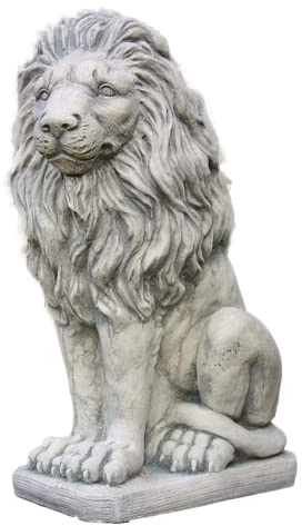 Wunderschöner Löwe aus Steinguss perfekt für den Garten die Terrasse oder den Vorgarten ist Frostfest Witterungsbeständig und Neu 53cm H, 1551