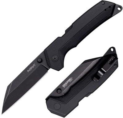 Cold Steel Karve AUS10A Rasiermesserscharfe Klinge, G-10-Griff, für den täglichen Gebrauch, Outdoor, taktisches Klappmesser, mit Atlas-Schloss, 9,5 cm