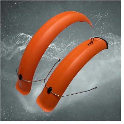 Fahrrad Schutzblech Fahrrad Schutzblech Set 26x4.0 inch Breite vordere hintere Kotflügel MTB Offroad Fat Tire Bikes Wings Full Coverage Fat Bike Fenders Plastic (Color : 1 Set Orange)