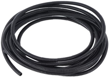 QUARKZMAN Tubo Corrugado Flexible de Plástico de 4.2M x 1 Pieza para Arneses de Automoción de Alta Temperatura y Gestión de Cables en Interiores y Exteriores, [5 x 7Mm, Negro]