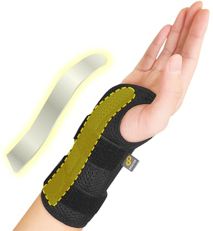 Bracoo Handgelenkstütze mit Karpaltunnelsyndrom Schiene, Handgelenkschiene für Rechts Links Hand, Ergonomische Metallschiene Handgelenkbandage für Karpaltunnelschmerzen, Sehnenscheidenentzündung, WB31