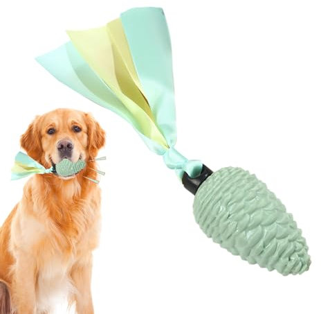 TARAKO Kiefernzapfen-Hundekauspielzeug, Kiefernzapfen-Hundespielzeug - Quietschendes Seil-Kauspielzeug für Hunde mit Beißstreifen,Langlebiges, weiches Haustierspielzeug für Welpen und Hunde