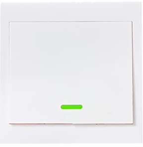 HUIOP Interrupteur mural à bouton-poussoir,télécommande,1 bouton,type 86,panneau d'interrupteur marche/arrêt,émetteur de télécommande RF sans fil 433 MHz avec autocollants,position libre,flexible pour