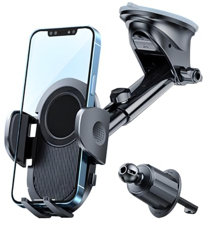JNNJ Porta Cellulare Auto, Supporto Telefono Con Super Forte Aspirazione per Cruscotto, Parabrezza E Presa D'aria, 360° Rotazione, Portatelefono Da Ventosa