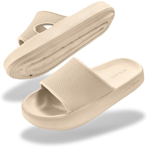 SCHLAPPY™ Original Badeschuhe für Damen&Herren, Badelatschen&Wolkenschuhe 100% Plastikfrei, Wasserfest&rutschfest (Beige, EU Schuhgrößensystem, Erwachsene, Numerisch (von/bis), M, 36, 37)