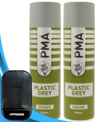 4TRESS PMA 2x Grey Plastic Primer Aerosol Spray Paint Cans 500ml Non-Slip Dash Mat(4T-PCPA1022)