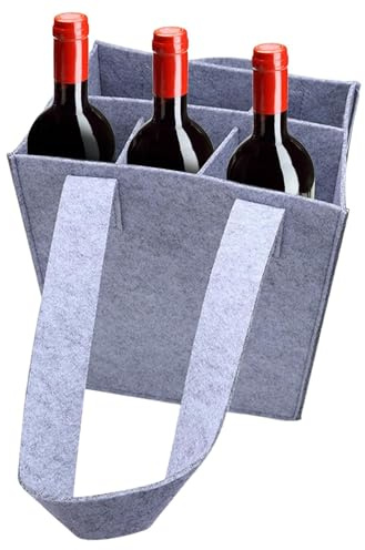 Flaschenträger Mit 6 Fächer Flaschentasche,Filz Flaschen Tasche,Flaschen-Wein-Tragetasche,Filz-Weinflaschen-Einkaufstasche, Filztragetasche Mit 6 Fächern,Wiederverwendbar Männerhandtasche Flaschenträg