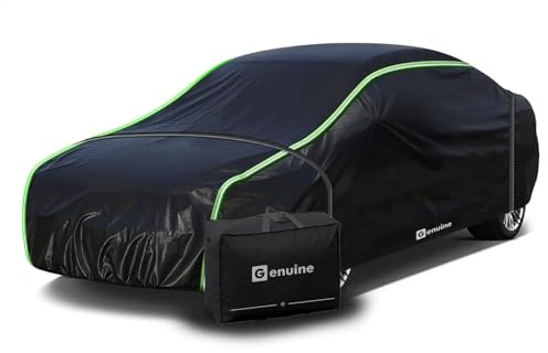 Genuine Bâche Voiture Extérieur à 10 Couches, Housse de Voiture Extérieur Étanche 100% Anti UV Soleil, Bâche pour Berline Audi A4 A5, BMW 3 Series, Citroen C5, Peugeot 508, Mercedes C Class, etc.