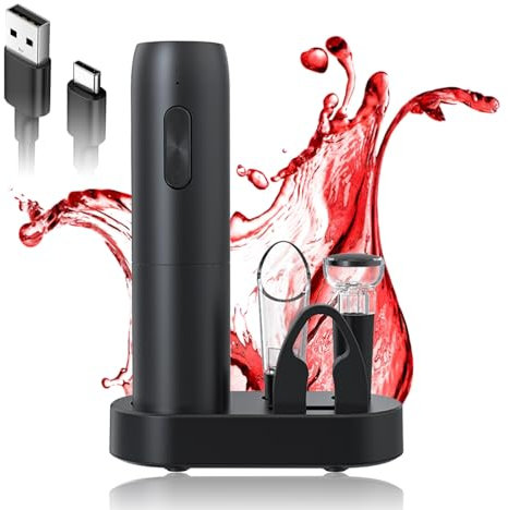 Abridor de Vino, Abridor de Botellas de Vino con un, Sacacorchos, Abridor de Vino Automático, Abridor de Vino Eléctrico para el Hogar, Cocina, Fiesta, Boda (KP1125)
