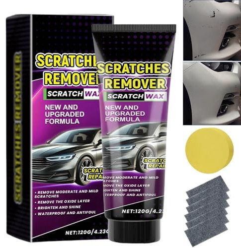 120g Car Scratch Repair Paste,Car Scratch Remover Cream,Paint Scratch Repair with Sponge and Rag,Car Scratch Removal Wax,Deep Scratch Repair Kit for Cars,Car Polish for Scratch,Car Paint Polishing Wax