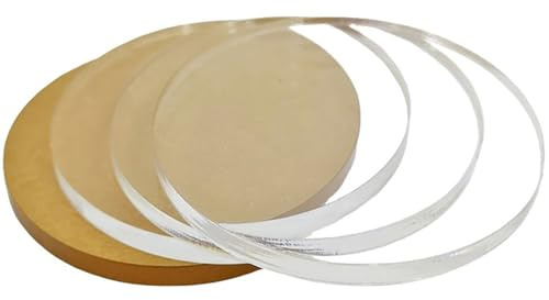 COYOUCO 3 Stück klare Acrylplatten, 2 mm Dicke runde Acrylrohlinge, Acrylscheibenplatte für Bilderrahmen, Malerei und Heimwerken,140mm