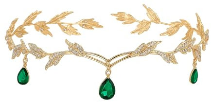 KAIYAYA Couronne Princesse Coiffe Elfique,Diademe Femme Diademe Femme Mariage Couronne Princesse Adulte Rétro Couronne,Convient pour Les Anniversaires,Les Mariages,Bal De Fin d'Année Bijoux Cheveux