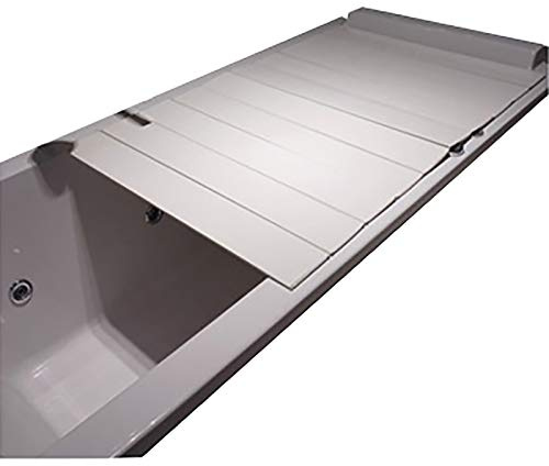 Foldable Bathtub Tray & Insulation Cover Set DustProof PVC Bathtub Lid with Lock White Size 109x80x0.6 cm Ideal for Bath Storage & Relaxation.