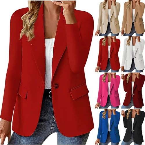 Blazer de Mujer Casual – Saco Largo de Manga Larga con Botón y Estilo Elegant