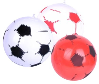 LRXIYODE 3 Piezas Balones de Fútbol Inflables para Juego de de PVC y Elásticas para Fiestas y Colores Aleatorios Color Aleatorio
