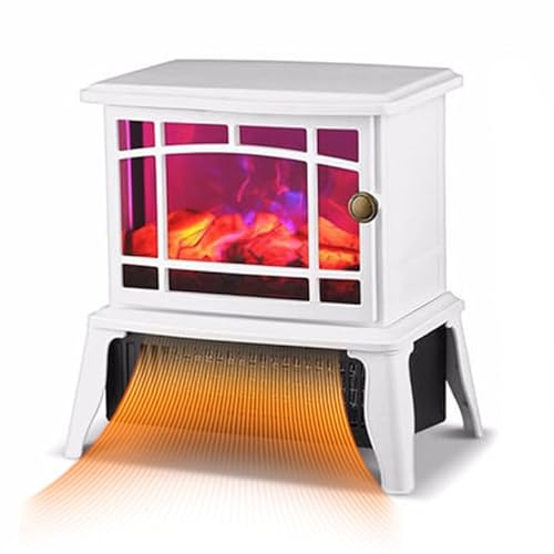 Elektrischer Kamin, 1500 W, elektrischer Kamin mit 3D-Flammeneffekt, 2 Geschwindigkeitsstufen, PTC-Heizung, einstellbarer Thermostat und unabhängige Flammensteuerung, künstlicher dekorativer Kamin für