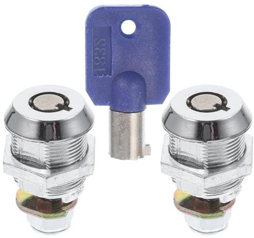 Genérico Juego de 2 Cerraduras Tubulares de Empuje de 17 MM con Llave Tubular de Acero Laminado Cerradura de Leva Tubular de Alta Resistencia para Puertas Metálicas y Color Aleatorio