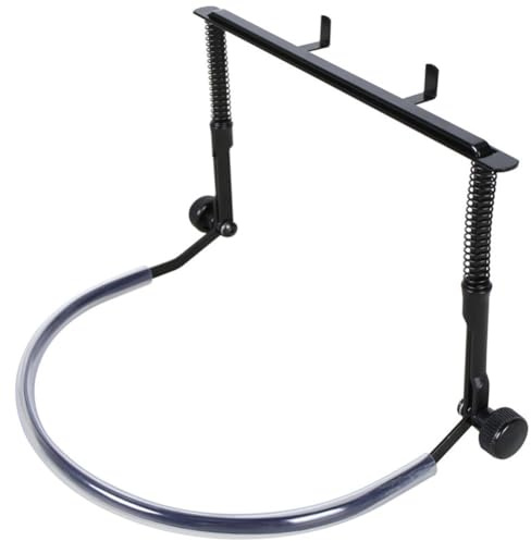 Lawnoval Mundharmonika-Halter, verstellbar, Stahl, mit weicher Polsterung, kompatibel mit den meisten 18,5 cm Modellen in Silber / Schwarz