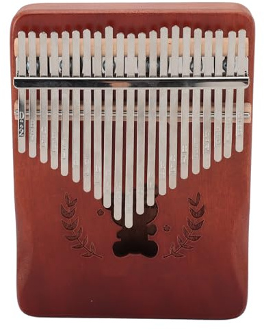 Kalimba - Piano de pulgar de 21 teclas, madera de melocotón, piano de pulgar de 21 teclas, kalimba con martillo de afinación, instrumento musical para tocar a diario (café degradado)