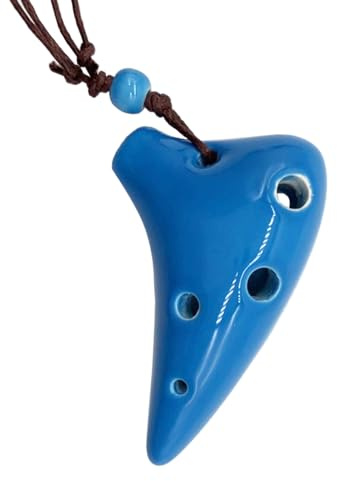 Alto C 6-Loch-Keramik-Okarina-Stil, Musikinstrument mit Umhängeband, Musikpartitur, ideal für Liebhaber, Anfänger, Zelda-Fans