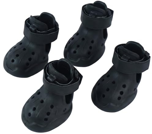 Hjyokuso Hundeschuhe Pfotenschutz Outdoor, Hundeschuhe Wasserdicht & Atmungsaktiv für Kleine Hunde, rutschfeste Hundestiefel, Einfach An- und Auszuziehen, Für Asphalt, Strand, Wandern, Sommer Hitze