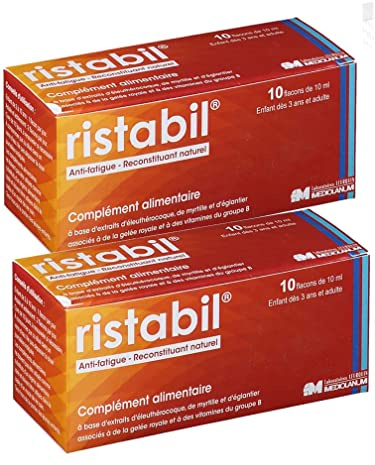 Ristabil solution buvable - Anti-fatigue et reconstituant naturel - Lot de 2 Boites 10 x 10ML