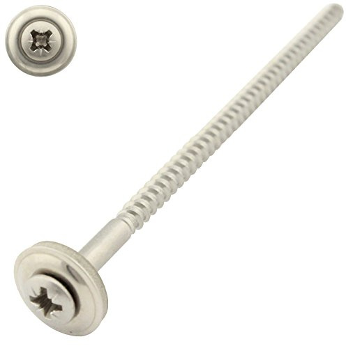 100 Stück Spenglerschrauben mit EPDM Dichtscheibe - 15 mm - Kreuzschlitz (POZI) PZ - 4,5x100 mm DIN7995 Edelstahl A2 V2A - SC-Normteile