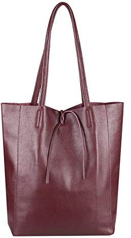 OBC Made in Italy Damen Leder Tasche XXL DIN-A4 Shopper Tote Hobo Bag Henkeltasche Handtasche Umhängetasche Ledertasche Schultertasche