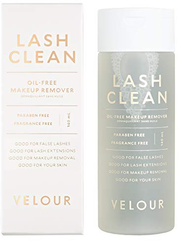 Velour Lash Clean Cosmetics - Öl-freier Make-up-Entferner, Vegan, Sichere Verwendung bei Wimpernverlängerungen - 140 ml