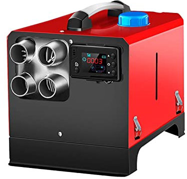 FAMYNGL Riscaldatore Verticale Diesel 12V Riscaldatore d'Aria Gasolio Ad Aria 5KW con Interruttore LCD E Telecomando Silenziatore per Camper Auto Camion Autovetture,24V