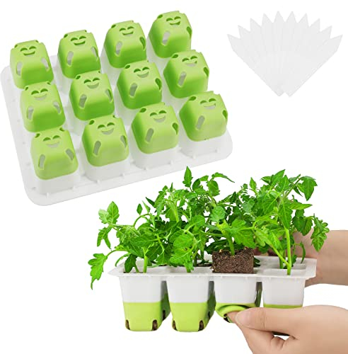Zimmergewächshaus Anzuchtkasten, Wiederverwendbares Anzuchtschalen, Silikon Anzuchtschale für Den Start Pflanzensamen, Pflanzenanzucht mit Flexiblen Pop-Out-Zellen