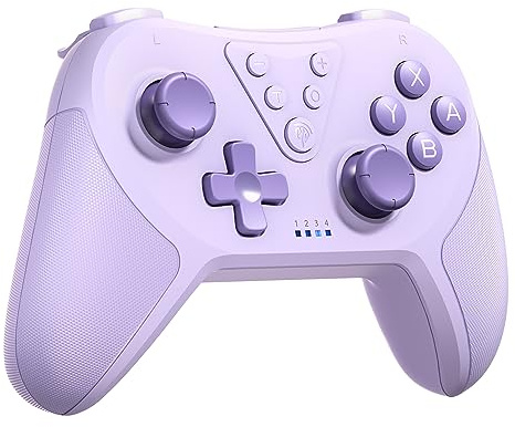 EasySMX Controller for Nintendo Switch, Bluetooth Wireless Switch Controller, Controller Switch with 6-Axis Motion, Wake Up, Adjustable Turbo & Dual Vibration Function Purple