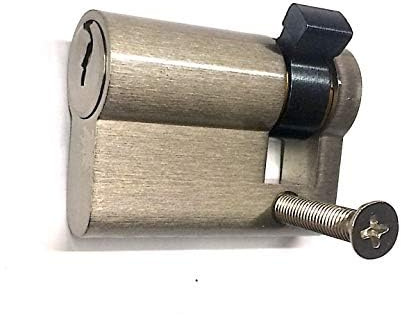 Halbzylinder gleichschließend Messing vernickelt (Dornmaß 31 mm, Gesamtlänge 41,5 mm)
