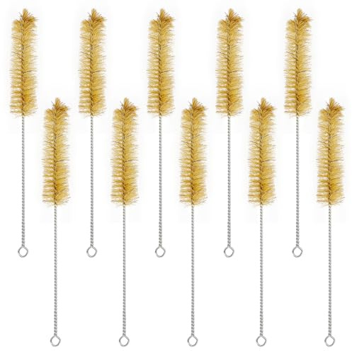 Labasics Brosses pour Tubes à Essai, Lot de 10 Brosses de Nettoyage à Poils avec Extrémité Radiale, Adaptées aux Tubes, Bouteilles, Cylindres et Usage en Laboratoire, Taille S