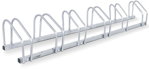 CCLIFE Fahrradständer Boden für 6 Fahrräder, 160 x 32 x 26 cm | Reifenbreiten bis 65 mm, Eisen Fahrradhalter