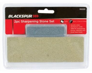 2pc Multi Knife Sharpening Stone Set - Professional Kitchen Garden Axe Tool Blade Whetstone Sharpener Block - by Blackspur