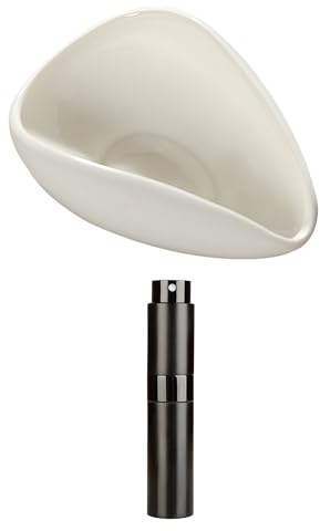1 Piece Coffee Bean Dosing Cup, Ceramic Tea Spoon, Dosing Spoon, Coffee Bean Dosing Tray for Hotel, Restaurant, Teahouse, Home Weighing with Spray Bottle