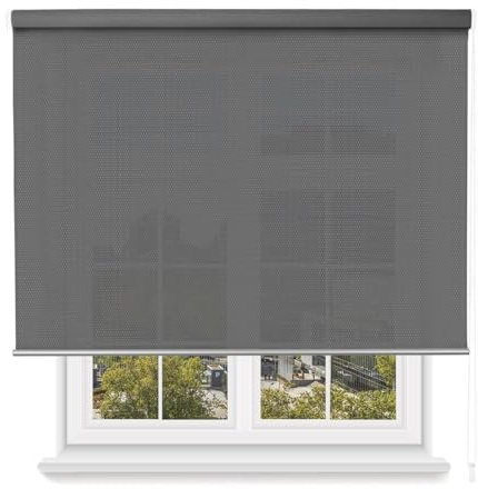MERCURY TEXTIL - Rollo zum Aufrollen, 5 % Öffnung, bietet Privatsphäre. Verdunkelungsrollo für Türen und Fenster, wärmeisolierend, lichtdurchlässig, Montage an Wand und Decke (100 x 200 cm, Anthrazit)