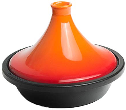Stock Pot with Lid Casserole Dish Cast Iron Braising Pan Round Enamel Dutch Oven 1.7L Classic Taji Pot Diameter 27cm Good Sealing(Color:Orange)