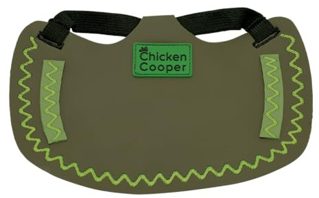 Chicken Cooper Hühnersattel, Hühnerweste, Federschutz, Geflügel Rückenschutz, Echtleder Handgemacht (1, Olivefarben Wellennaht Neongelb, S)