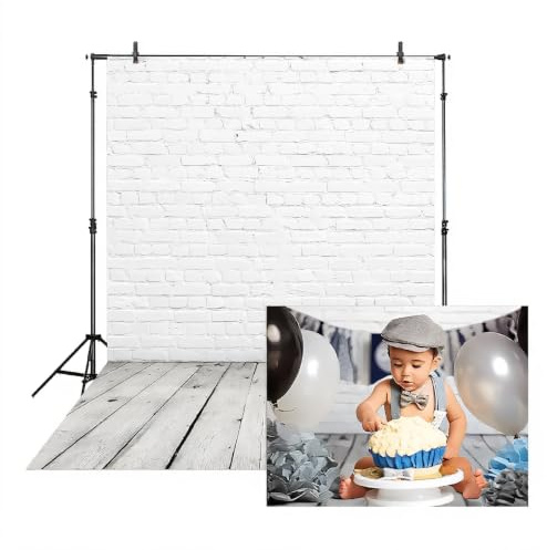 White Brick Wall Backdrop for Photography, White Brick Wall Photo Backdrop, Photography Background Wallpaper Photo Studio Props, 150x210cm