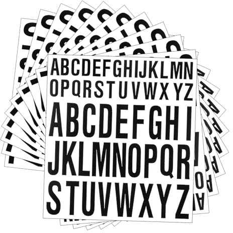Premium Vinyl Alphabet Aufkleber | 10 Blätter Wasserdicht mit Zwei Größen | Beschriftungssticker in zwei Größen, für Scrapbooking, Karten, Geschenke, Handarbeit, Dekoration und DIY-Projekte.