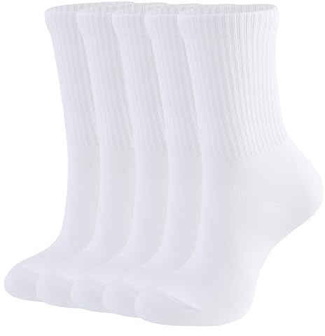 CLOSEMATE Calzini Donna 5 Paia – 85% Cotone Morbido, Elastiche e Traspiranti per Sport Lavoro Scuola Viaggio e Uso Quotidiano